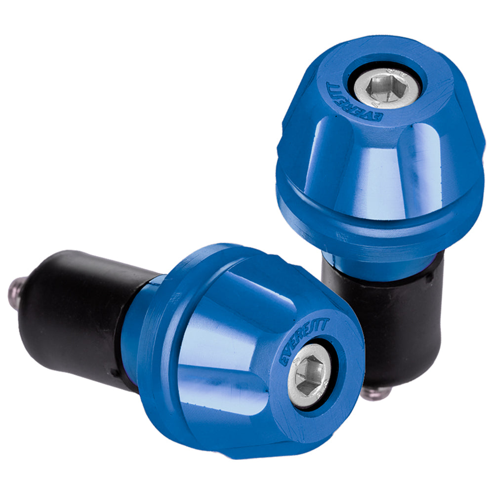 Topes para manubrio estriado en aluminio azul Everestt