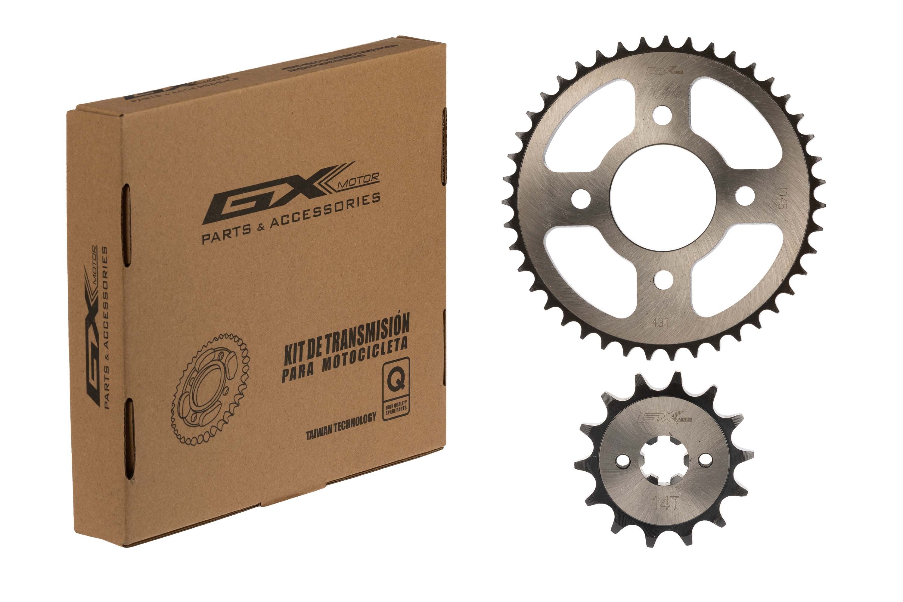 Kit Sprocket-Piñón 43T/14T Pulsar 180/Discover 135 GX Motor