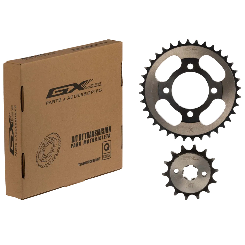 Kit Sprocket-Piñon negro 36T/14T AKT 110/Advance 110 GX Motor