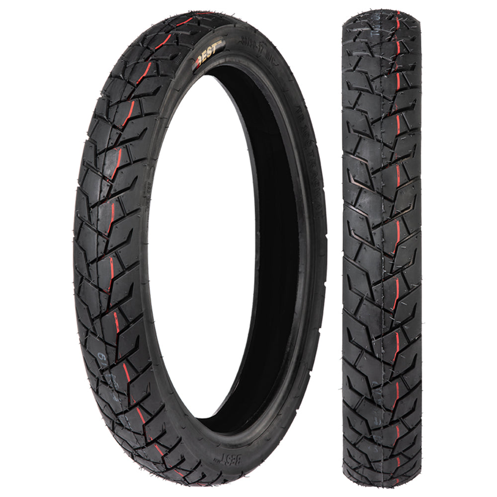 Llanta Best Tire 80/90-17 DX-069 TT Delantera Doble Propósito