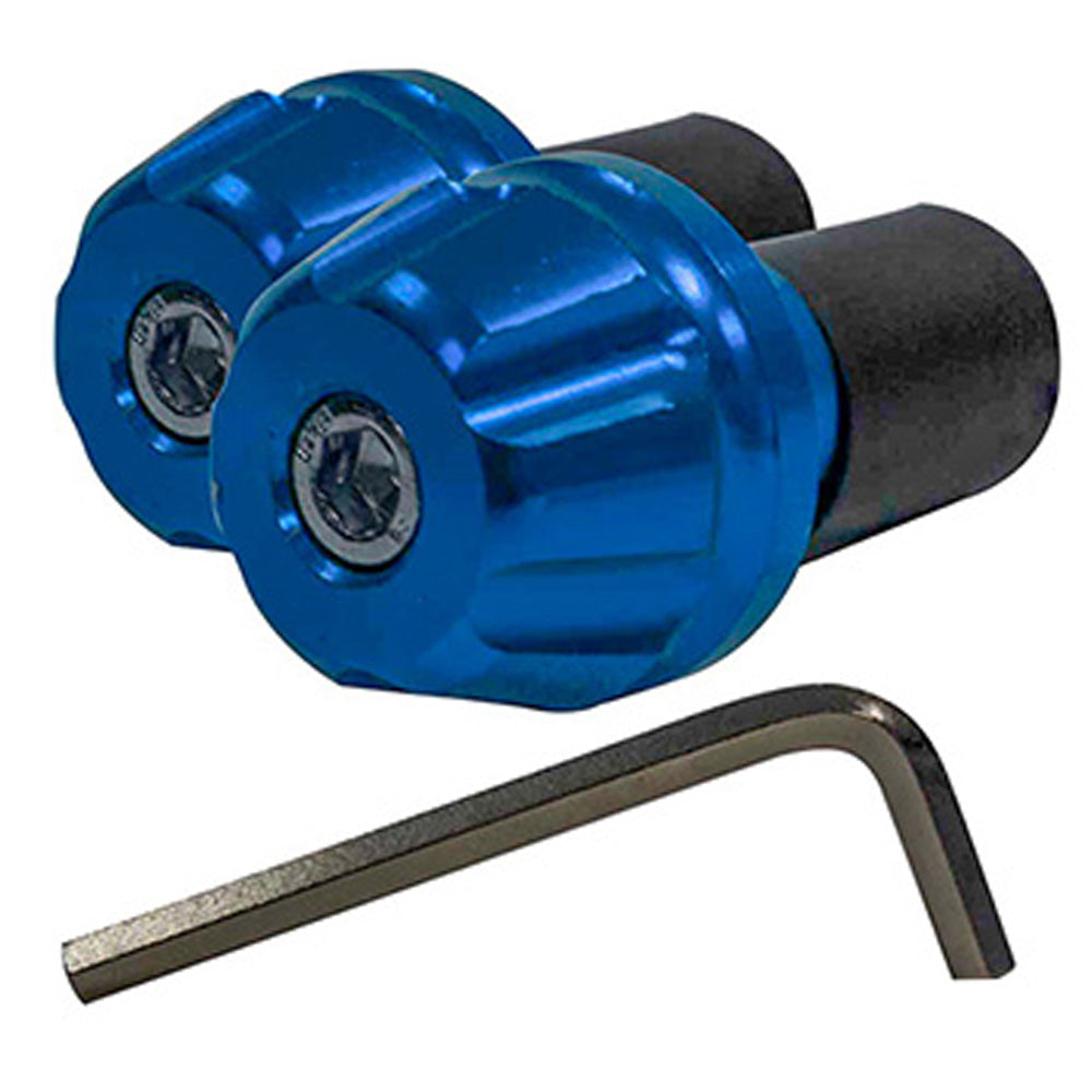 Topes para manubrio estriado en aluminio azul Everestt