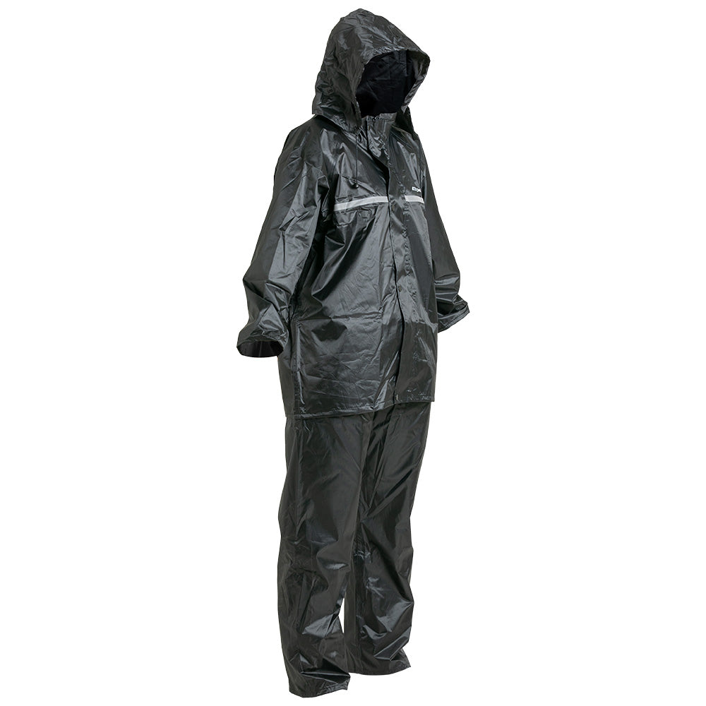 Impermeable pantalón y chaqueta con reflectivo Negro GX Motor