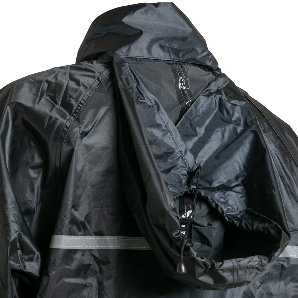 Impermeable pantalón y chaqueta con reflectivo Negro GX Motor