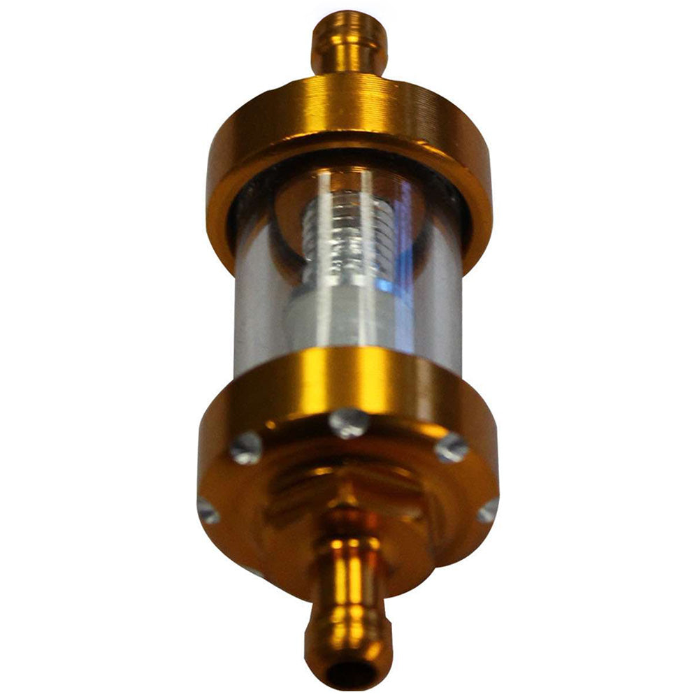 Filtro de gasolina dorada en aluminio vidrio universal GX Motor
