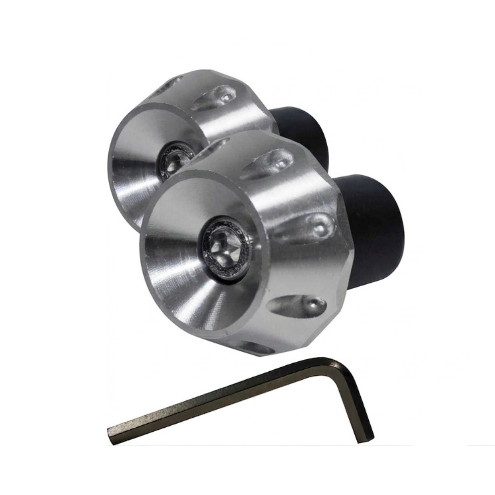 Topes para manubrio grafilado natural en aluminio Everestt