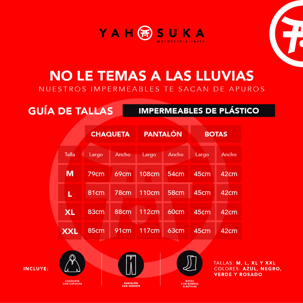 Impermeable plástico Negro con reflectivo Yahosuka