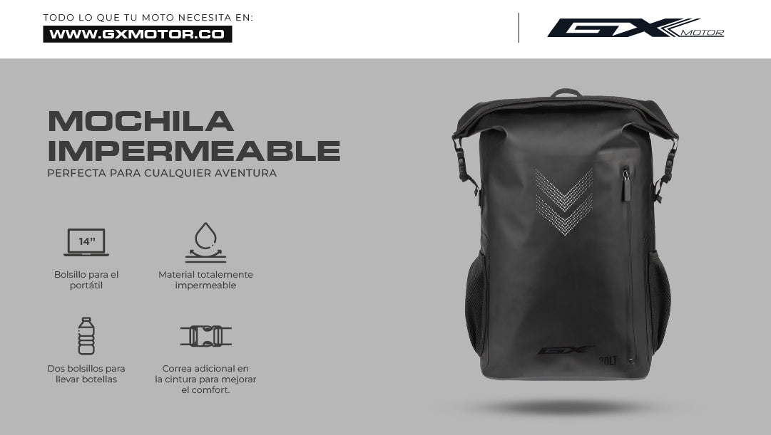 Mochila Impermeable GX: Protección y Estilo en Cualquier Clima