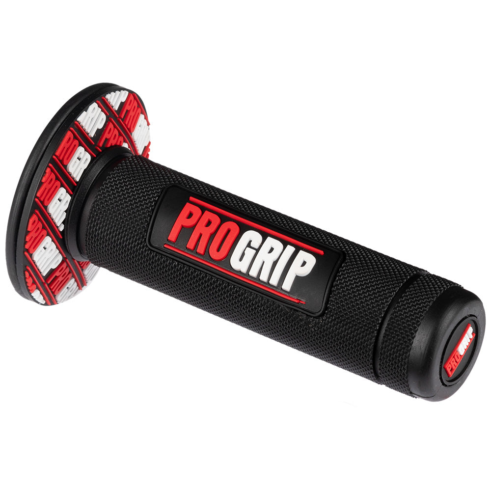 Grips para moto negro rojo Progrip liso con carretel Everestt