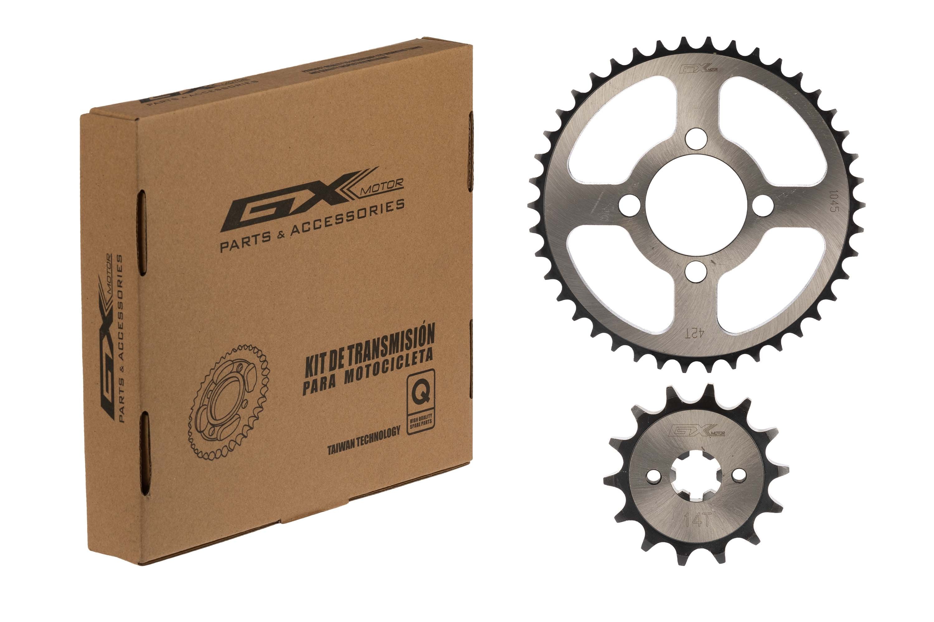 Kit Sprocket-Piñón 42T/14T para Boxer CT100/Platino 100 GX Motor