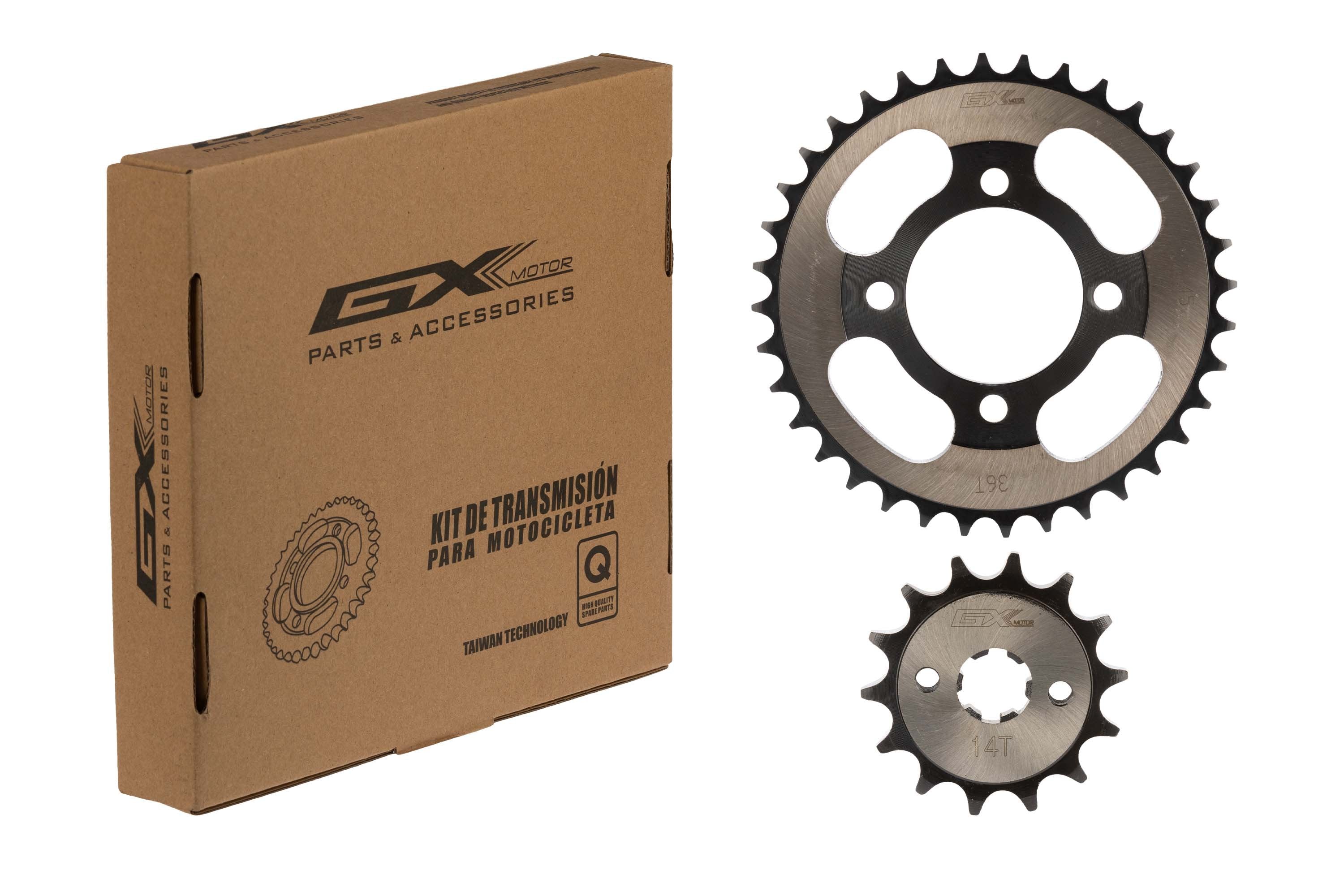 Kit Sprocket-Piñon negro 36T/14T para AKT 110/Advance110 GX Motor