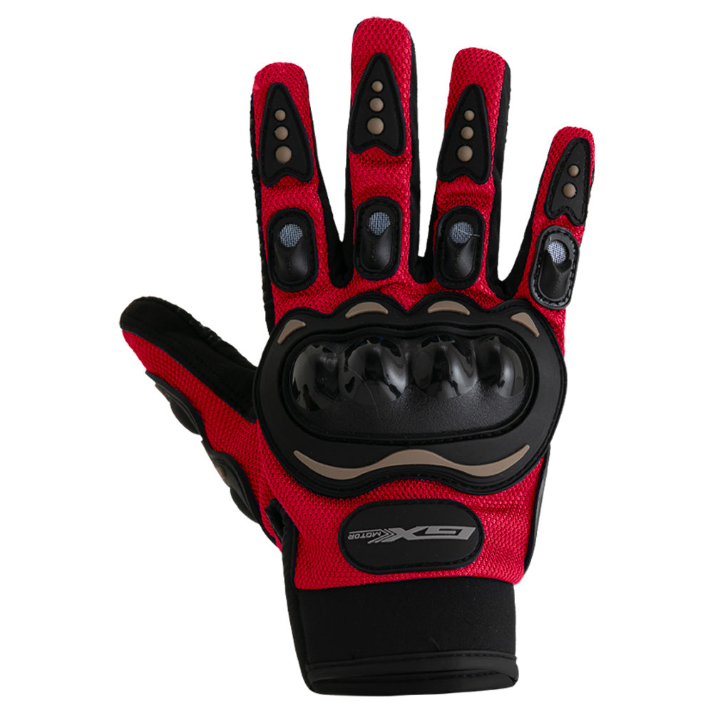 Guantes Negro/Rojo MCS-01C GX Motor