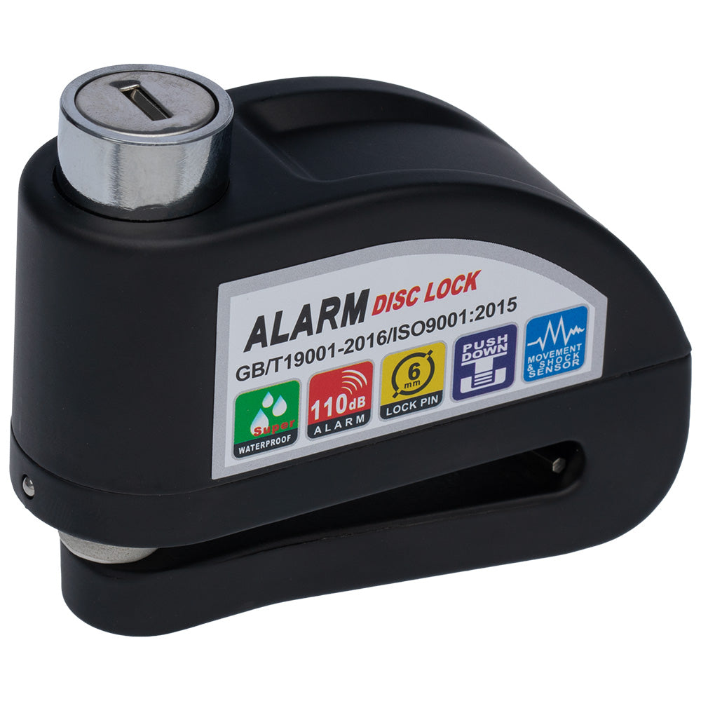 Candado disco con alarma Negro GX Motor