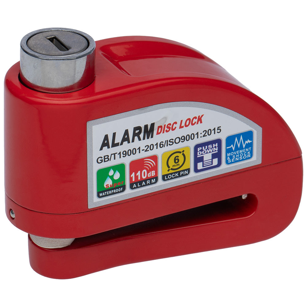 Candado disco con alarma Rojo GX Motor
