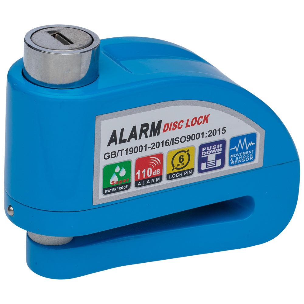 Candado disco con alarma Azul GX Motor